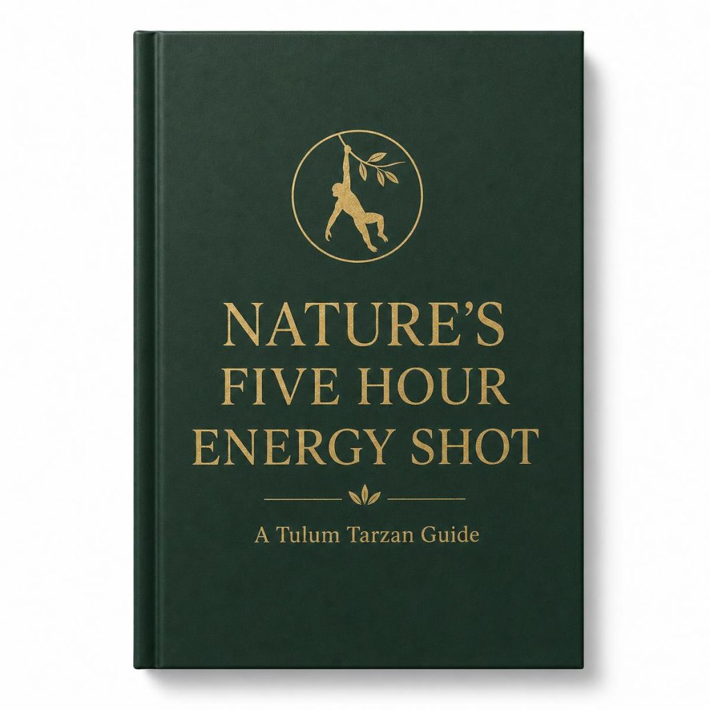 Nature's Five Hour Energy Shot digital guide cover in deep green and gold